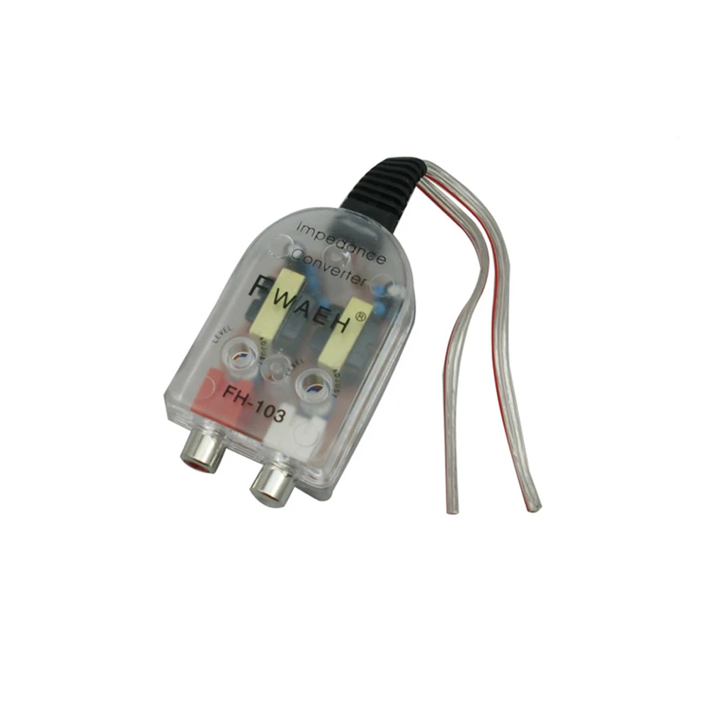 

Car Speaker to RCA Level Adaptor High to Low Sockets Auto Line Out Sound Subwoofer Amplifier Converter