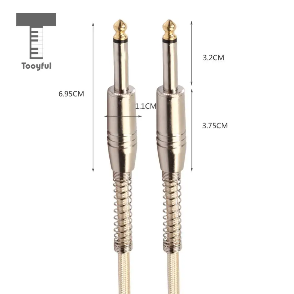 15m 1/4'' Jack 6.35mm Mono Male to Male Audio Cable for Electric Guitar