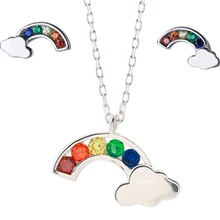 XIYANIKE – parure de bijoux en argent Sterling 925 pour femmes, joli et élégant, arc-en-ciel, petit nuage avec cristal, cadeau d'anniversaire