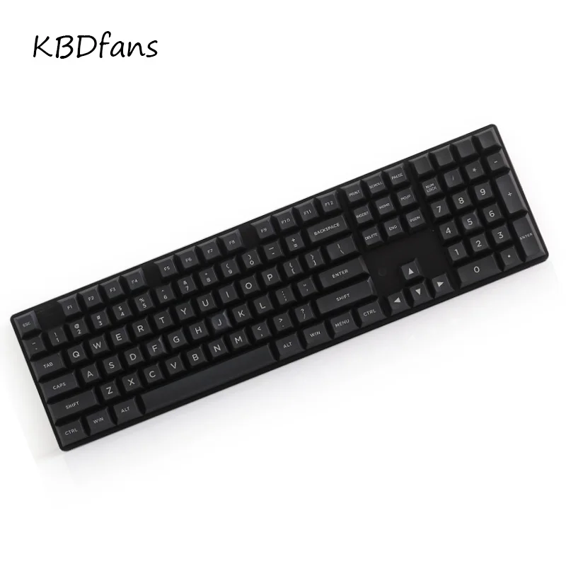 Топ Печатный dsa pbt keycap для механической клавиатуры 108 клавиш iso полный набор dolch keycaps ключи corsair bfilco minila - Цвет: black