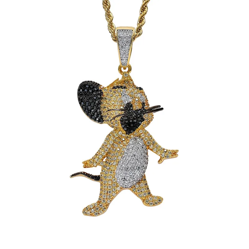 Ювелирные изделия в стиле хип-хоп, ожерелье с подвеской в виде персонажа мультфильма аниме для мужчин и женщин, ожерелье с микро-цирконием, подарки для фестиваля
