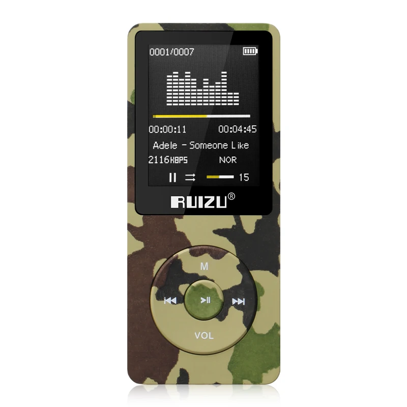 MP3-плееры ruizu x02 8 г/16 г с 1.8 дюймов Экран мини плеер может играть 100 часа с FM, электронная книга, часы, данные mp3 - Цвет: Зеленый