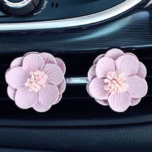 MR TEA 2pcs/set Car Air Freshener Flower Decor Automobiles Interior Perfume Solid Fragrance Flavor Clip Car Accessories Gift