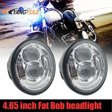 Esyauto 5inch LED Dual Headlight Round 40W High Low Beam Driving Lamp Twin Double Headlamp for Harley Davidson Fat Bob FXDF Motorcycle