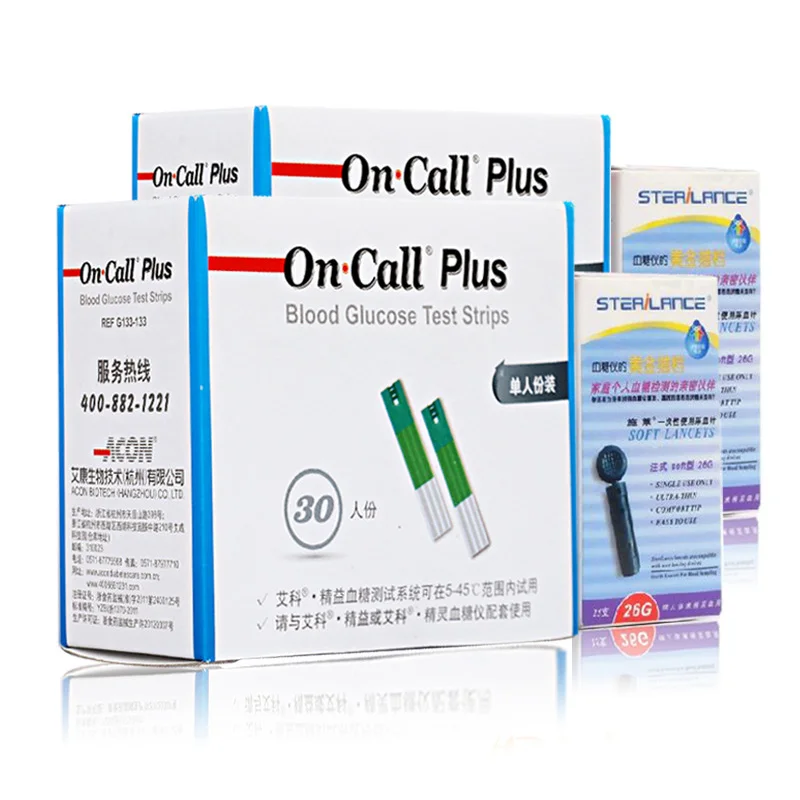 On Call Plus 30/60/90 Blood Glucose strips and lancets test strips for On call plus without blood glucose meter Only test strips insta test lamotte test strips insta test 3 way 2976