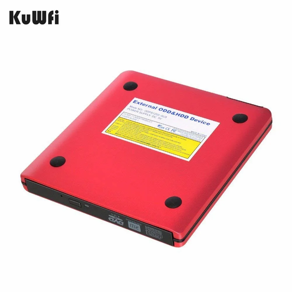 Красный небольшой USB 3 0 Портативный внешний DVD RW/CD RW записывающийся оптических