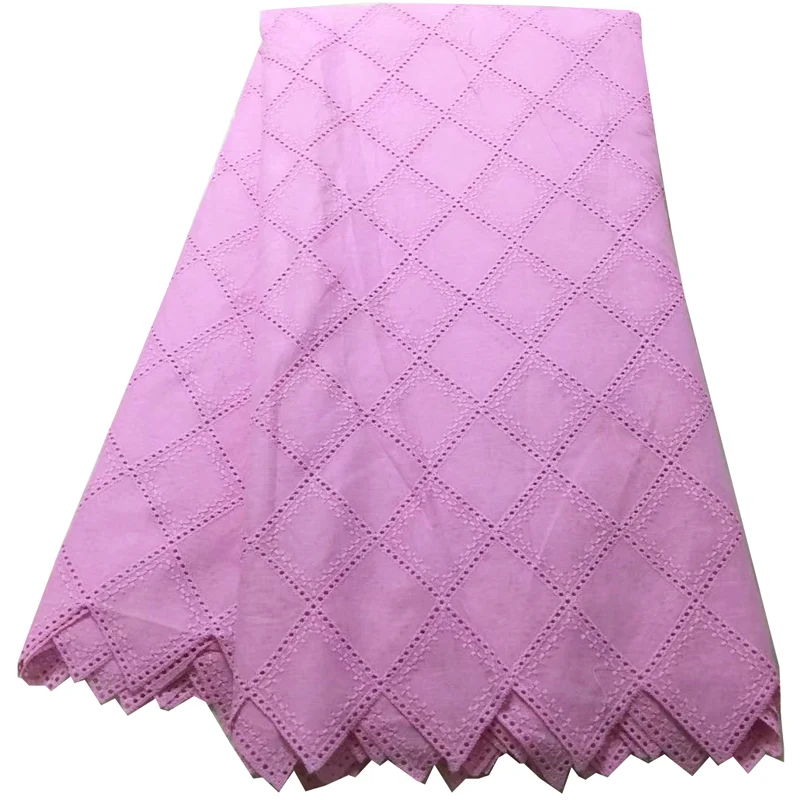 

9 colors (5yards/pc) high quality baby pink pattern African cotton lace fabric with checker pattern for making dress CLS201