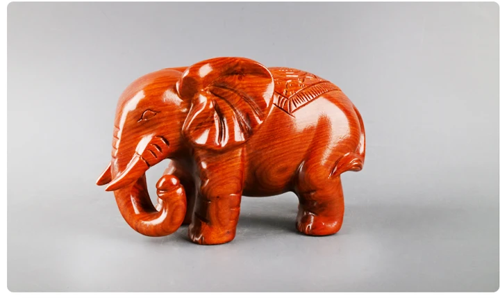 Набор из 2 деревянных резных статуй слона фэн-шуй палисандр цвет Богатство счастливый Статуэтка для офиса и дома декоративная Скульптура Подарок