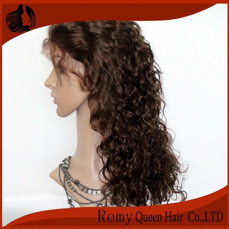 French Lace Glueless Full Lace Wig Indian Remy Virgin Human Hair 4