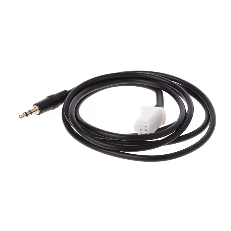 Car Aux Cable Adapter 3.5mm ABS Plastic Female Jack Aux Audio Cord Good Sound Quality Plug and Play
