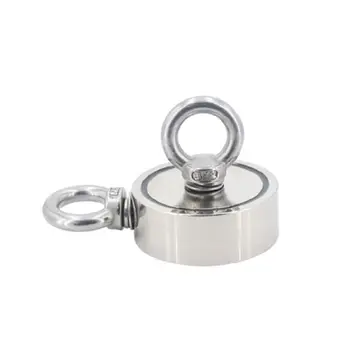 

Newest 1pcs 60mm/2.36" Strong Magnetic Fishing Tool Pulling Force Round Neodymium Magnet With Eyebolt For River Salvage