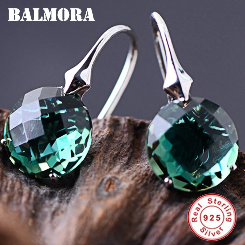 

BALMORA 925 Sterling Silver Crystal Earrings for Women Lover Party Gift Earrings Simple Fashion Jewelry Brincos JWE060308