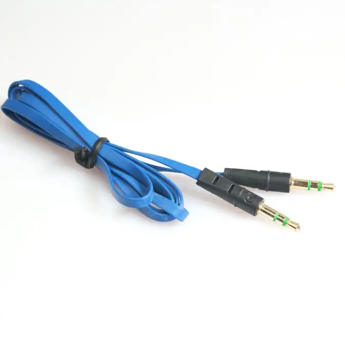 WUPP 3,5 мм вспомогательный кабель аудио кабель папа-папа плоский Aux кабель 1 м автомобильный стиль Прямая поставка Модные аксессуары для телефонов#40 - Название цвета: Dark Blue