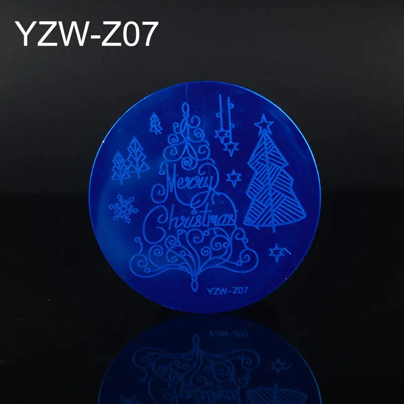 FWC рождественский шаблон для дизайна ногтей акриловый Снежный Санта Клаус сетка смешанный дизайн DIY лак изображения ногтей штамповки пластины - Цвет: YZW-Z07