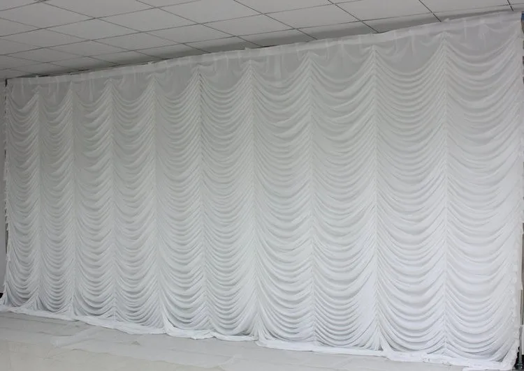 

Pure White Waterfall Wedding Backdrop Stage Curtain Wedding Decoration