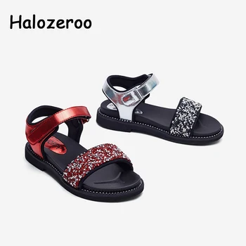 

New 2019 Summer Baby Girls Princess Sandals Children Glitter Shoes Kids Soft Beach Sandals Rhinestone Sandals Brand Sweet Flats
