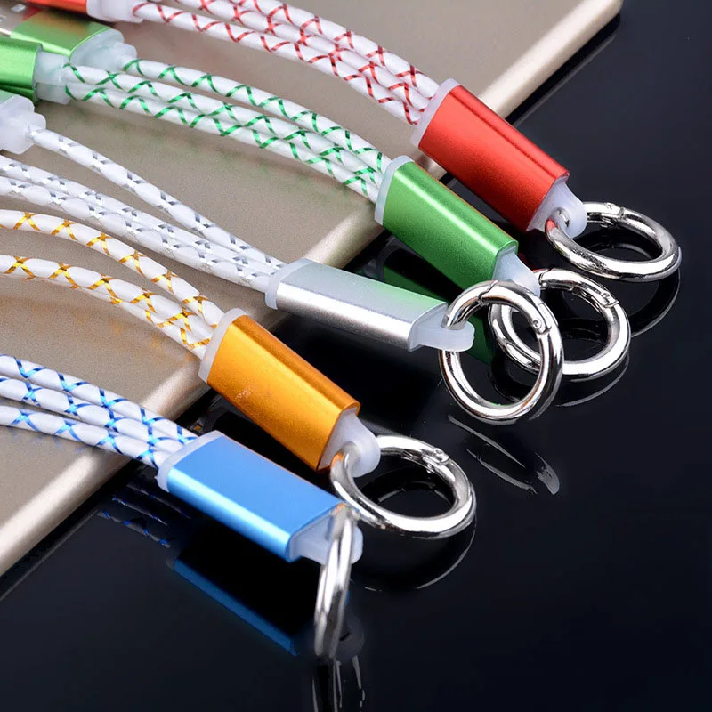 Universal Portable 2 in 1 USB Data Charging Cable Keychain Usb Cable