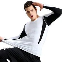 Для мужчин с длинным рукавом Фитнес Баскетбол Бег Спортивная футболка Для мужчин Термальность Мышцы Центр Бодибилдинг сжатия Колготки для новорождённых Футболки для девочек новое поступление