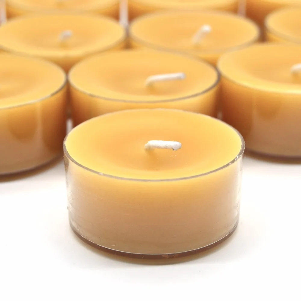 Beeswax 12pcs Romantic Decorative Candle Tealight Smokeless Bees Wax