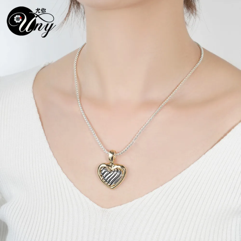 UNY модные подвески, ожерелья античное Элегантное ожерелье кулон сердце кабель из композитной Смолы Ожерелье Подвески