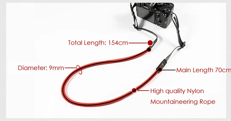 Жесткий тканый красочный альпинистский нейлоновый Канат для камеры плечевой шейный ремень для DSLR Canon Nikon Olympus Pentax sony SLR