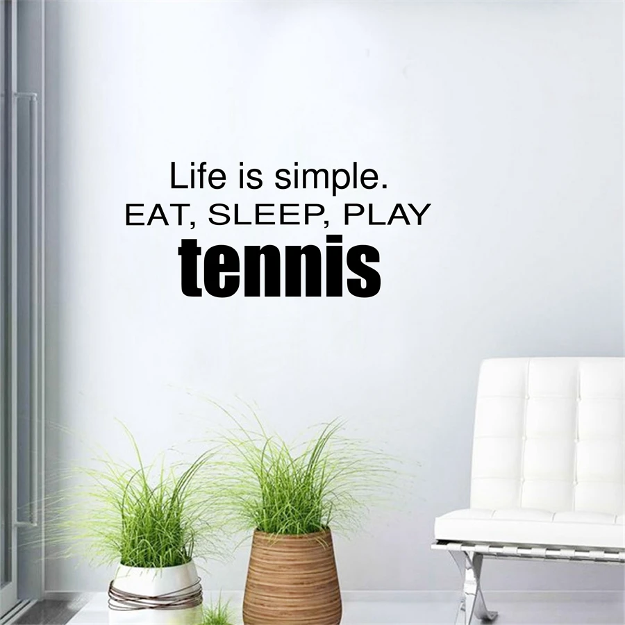 

Play Tennis Vinyl Wall Stickers , Tennis Sports Wall Decal Art Decor