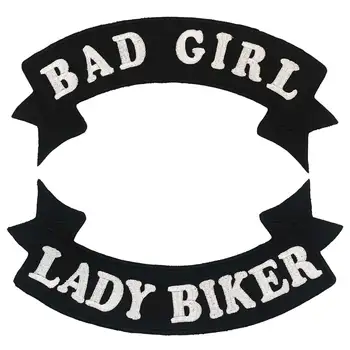 

BAD GIRL LADY BIKER ROCKER Embroidered punk biker Patches Clothes Stickers Apparel Accessories Badge