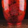 Chinese-style Crystal Glaze Ceramic Red Peony Vase Porcelain Vases For Artificial Flower Decoration Vases 4