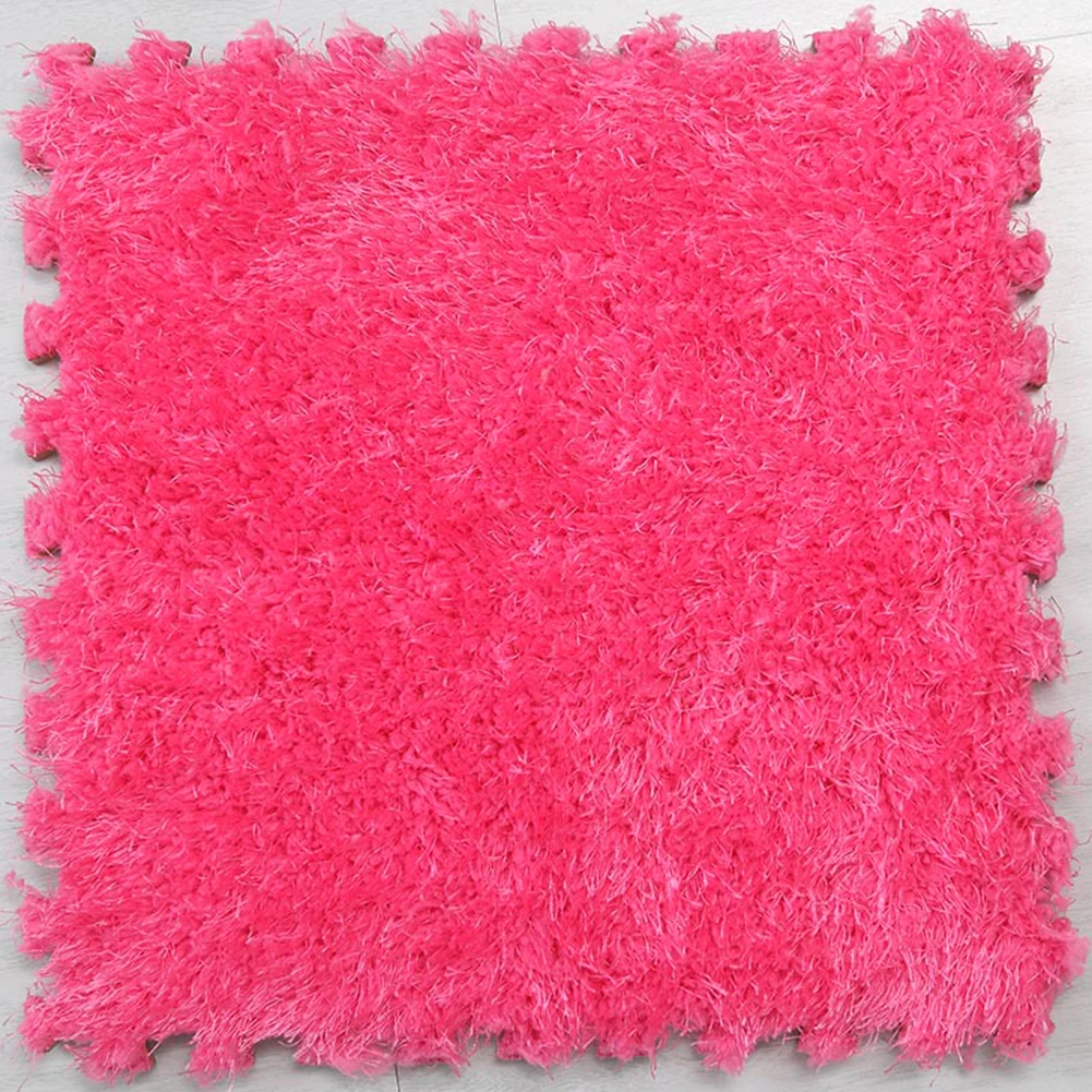 

Jigsaw Anti Slip Carpet Shaggy DIY Plush EVA Foam Long Hair Mat Soft Warm