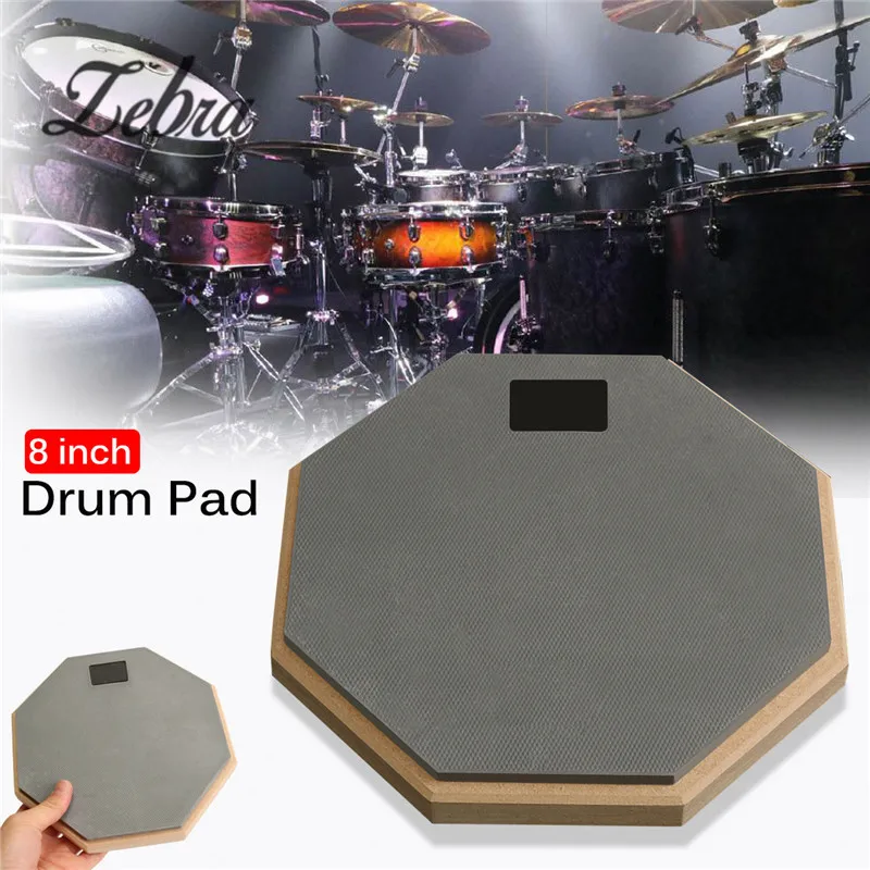 Goedkoop Zebra 8 inch Rubber Houten Domme Drum Praktijk Training Drum Pad Voor Voor Slaginstrumenten Onderdelen Accessoires