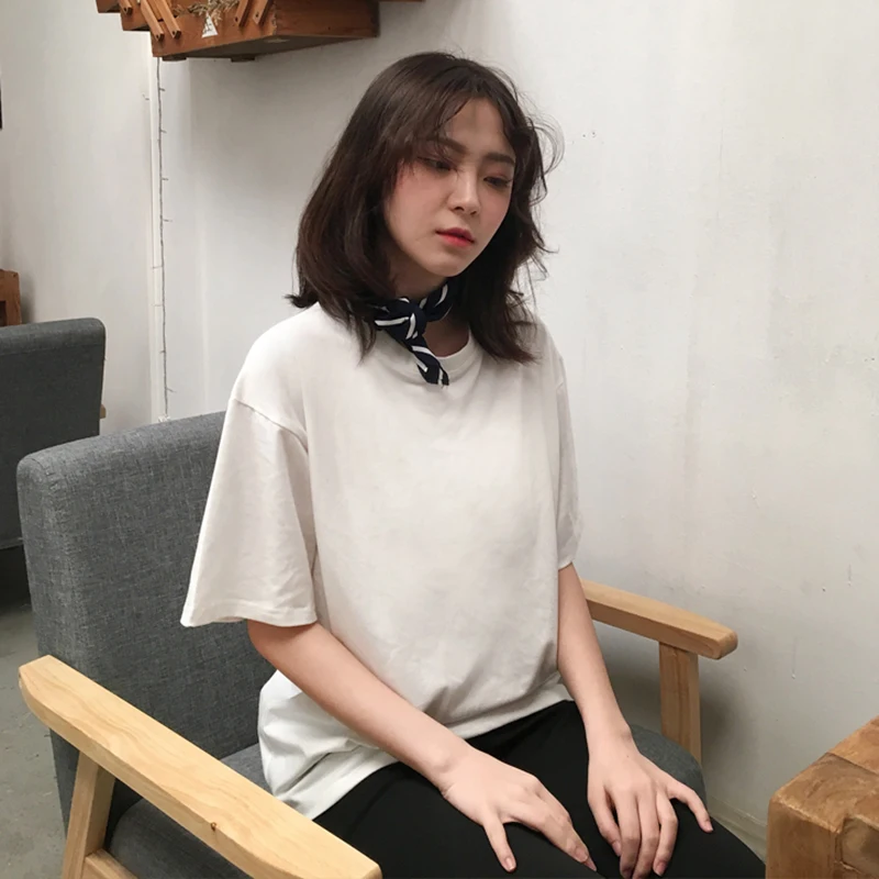 Oxdra Женские повседневные футболки с круглым вырезом и коротким рукавом базовые