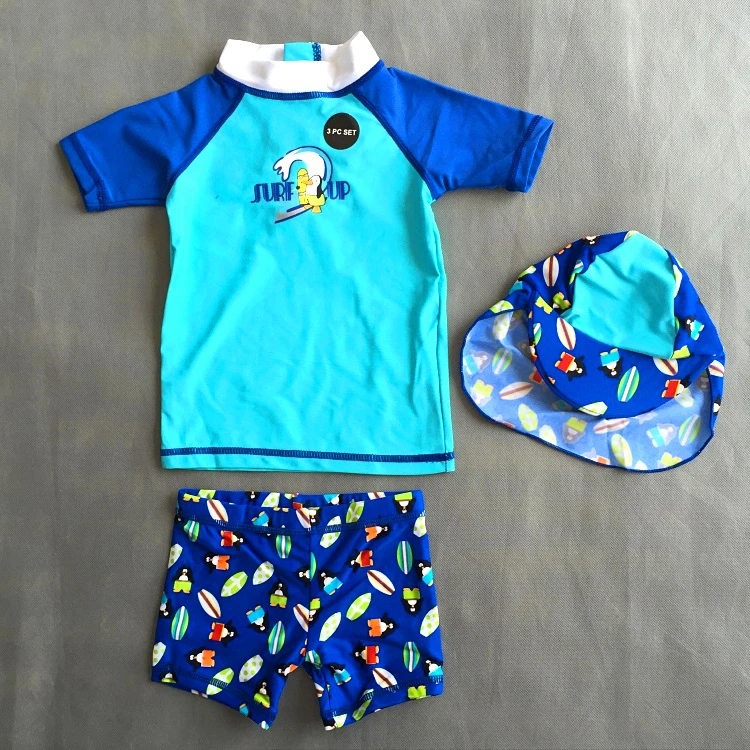 New quality sun protection boys swimwear children kids swimsuit 3 pcs
