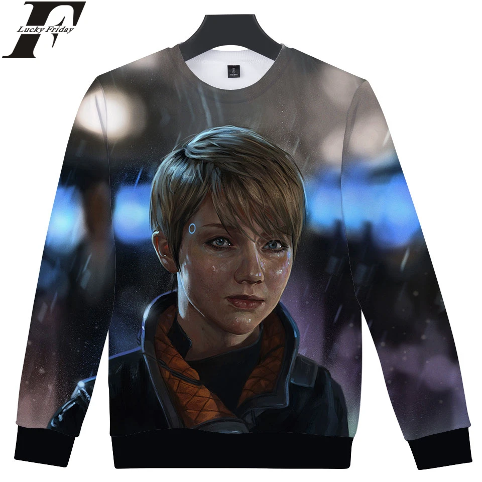 LUCKYFRIDAYF Detroit Become Human 3D Sweatshirt RK800 Uniform Capless Man/Women Casual Sweatshirt Regular Closthes Plus Size 4XL Hoodies