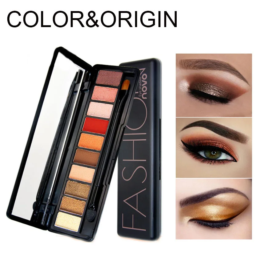 10 Colors Shimmer Eye Shadow Palette Professional Make Up Eyeshadow Glitter Shades Contour Beauty Pigment Cosmetic Palette