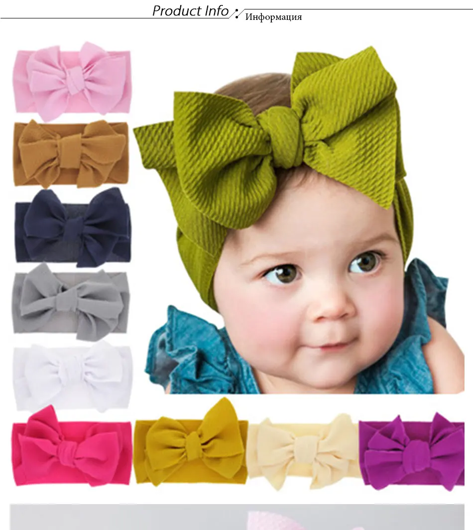 Summer Solid Color Baby Headband Girls Twisted Knotted Nylon Elastic Hair Band Hair Accessories Haarband Baby Girl Headbands