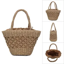 Женская сумка плетеная солома сумка большой вместимости летние пляжные вечерние сумки OH66