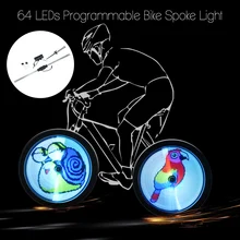 64/128 светодиодный светильник для велосипеда DIY, лампа для автомобильных шин, экранное изображение, светильник для велосипедного колеса, светильник со спицами для ночного велоспорта YQ8003