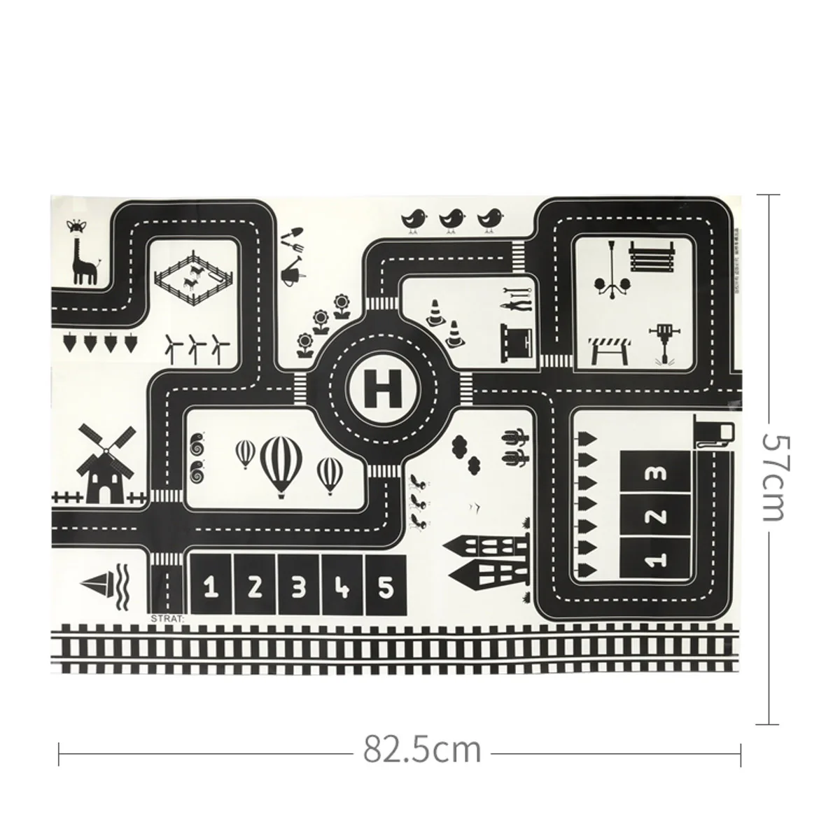 32x22 Inch Map B 130x100 см детская автомобильная карта для парковки, детская карта для обучения дорожному движению, автомобильный портативный игровой коврик, складной игровой коврик, коврик на полу, игрушки - Цвет: 32x22 Inch Map B