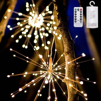 

200LED 3D Firework LED String Boom Star Party Decoration Light Bombillas Retro Lampara Ampoule Christmas Village Decor no Bottle