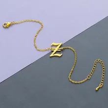 Старый Английский Буква Z ID браслет серебро Нержавеющая сталь 26 Алфавит именной браслет подарок на день матери Gracias Regalo