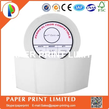 

2 Rolls 2" x 1.5" Direct Thermal Zebra/ Compatible Labels for Zebra 2844 ZP-450 ZP-500 ZP-505 , Blank , 1" Core