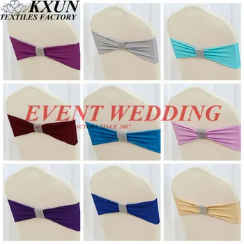 

Lycra Band Spandex Chair Sash With Net Buckle For Wedding Event Chair Cover Decoration
