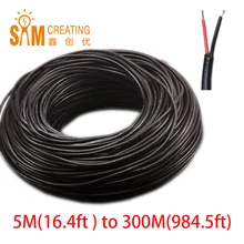 Veste noire de Câble En Cuivre Étamé Résistant à la Chaleur PVC Isolé 2Pin 22AWG LED Lumière De Bande D'extension de Connecteur De Fil Automobile 300V 3A