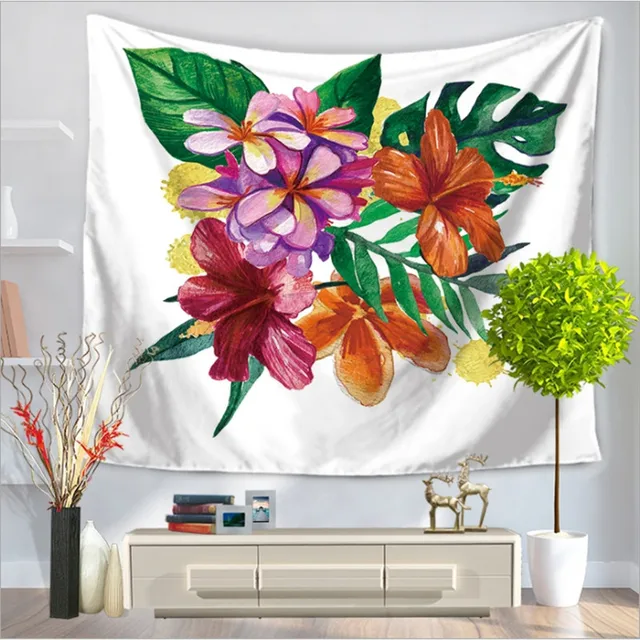 Home Decor Wall Hanging Fresh Flowers Tapestry Colorful Fabric Throw Home Decor Wall Hanging Fresh Flowers Tapestry Colorful Fabric Throw Bohemian Door Curtain Bedspread Decoration