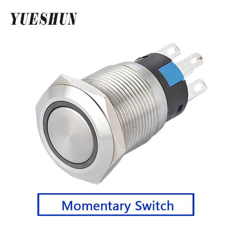 Wholesale 19mm Push Button Switches Smart Home Electrical Equipment LED Light Power Switch Ring