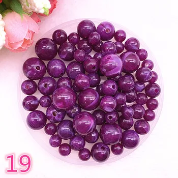 

New 8 10 12 14mm Colour Round Acrylic Beads Spacer Loose Beads for Jewelry Making DIY Handmade Bracelet #19