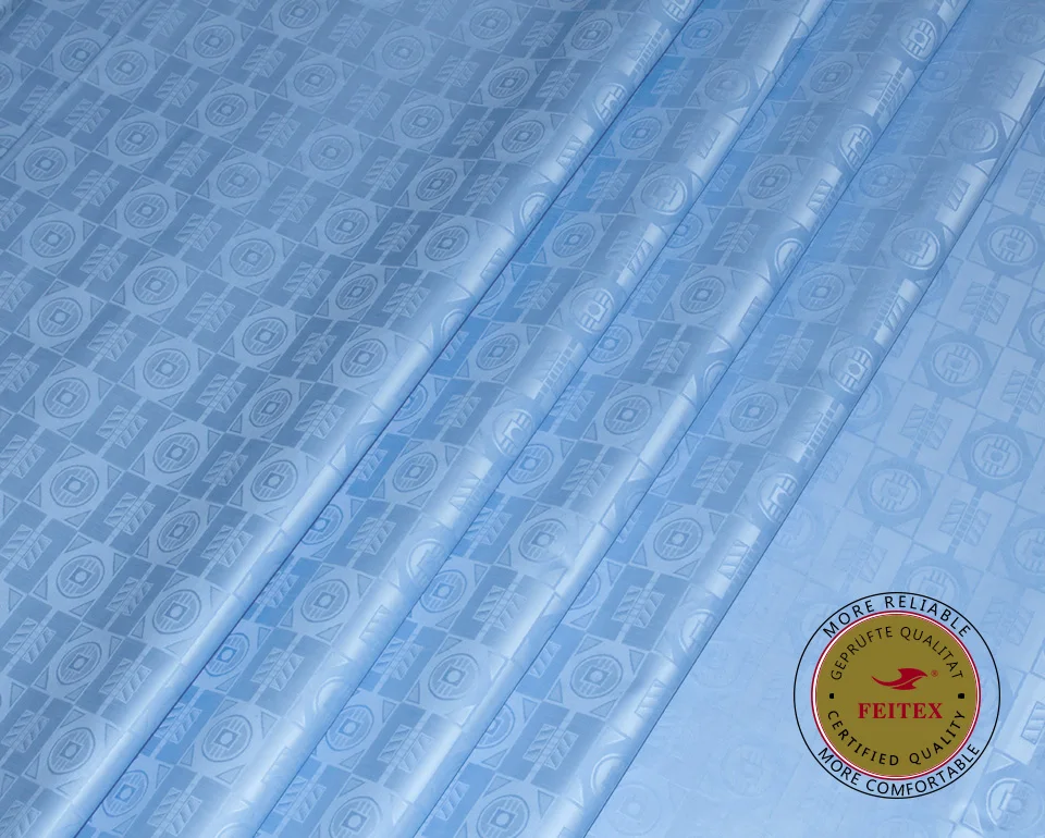 

New Arrival Guinea Brocade Fabric 100 cotton Sky Blue Bazin Riche Getzner 2018 African Bazin Riche Fabric Top Quality 10yard/lot