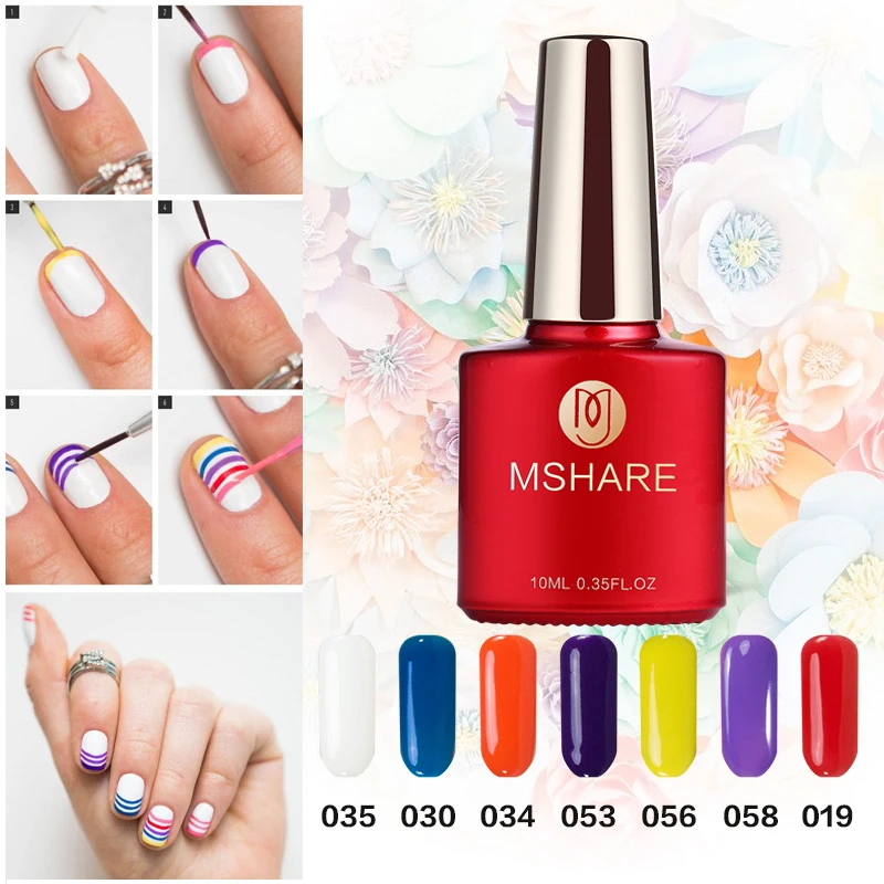 MSHARE-Red-yellow-blue-10-ml-of-uv-gel-nail-polish-art-with-flash-powder-lasting