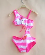 2016 one piece skirt swimsuit girls kids swim suit new models Cut Out Waist with Briefs Bottom