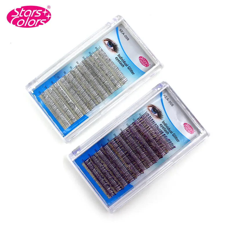 Брендовые фиолетовые блестящие и мерцающие ресницы Алмазное наращивание ресниц